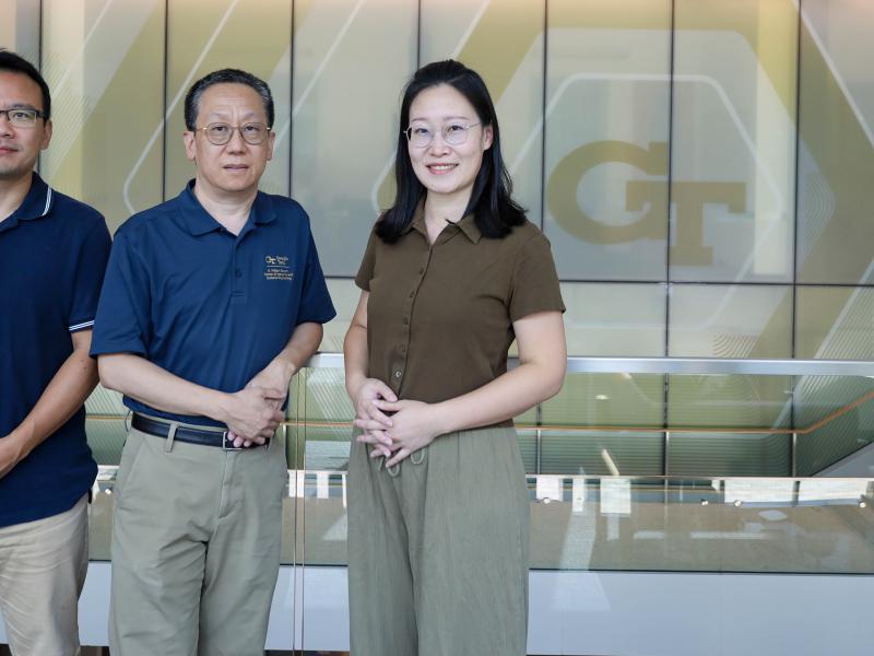 The ISyE research team from left to right: Xiao Liu, the David M. McKenney Family Associate Professor; Yu Ding, the Anderson-Interface Chair and professor and project lead; and Ph.D. student Quan Zeng.